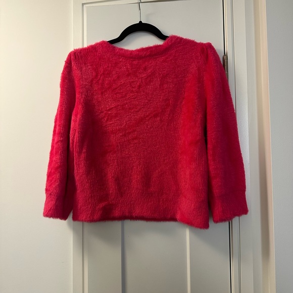 FREE PEOPLE: Hot pink fuzzy top - Picture 3 of 4